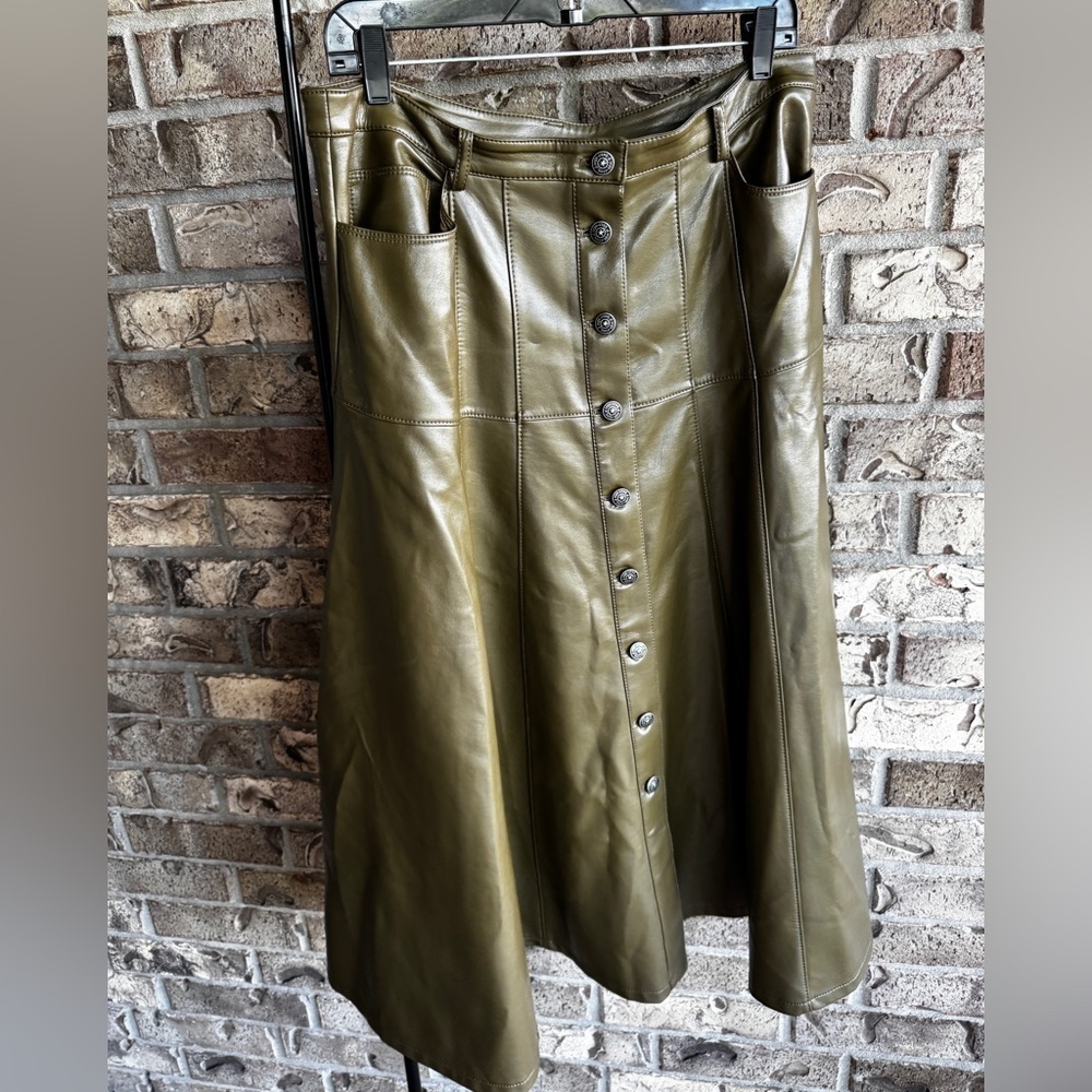 CINQ À SEPT
VEENA SKIRT - A-LINE SKIRT - DARK OLIVE Size 12 - Picture 10 of 14